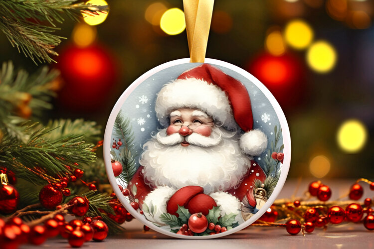 Round Christmass Ornament Sublimation|Clipart example image 1