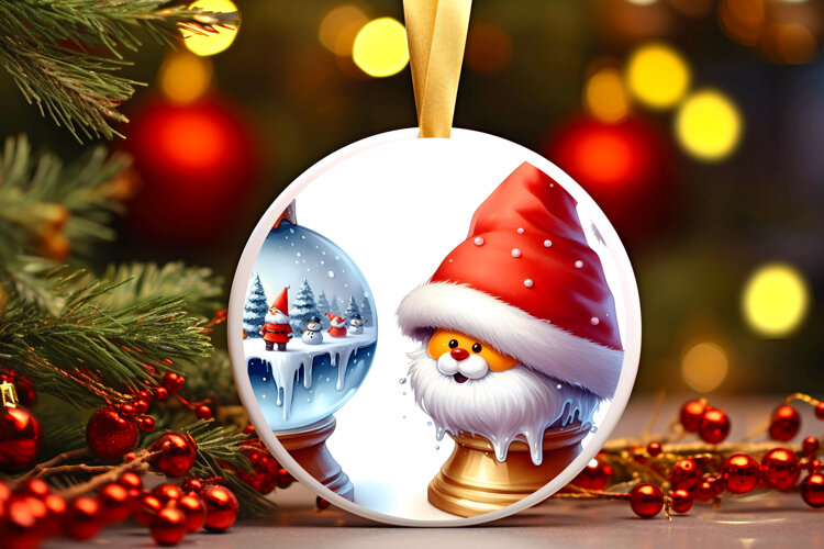 Round Christmass Ornament Sublimation|Clipart example image 1