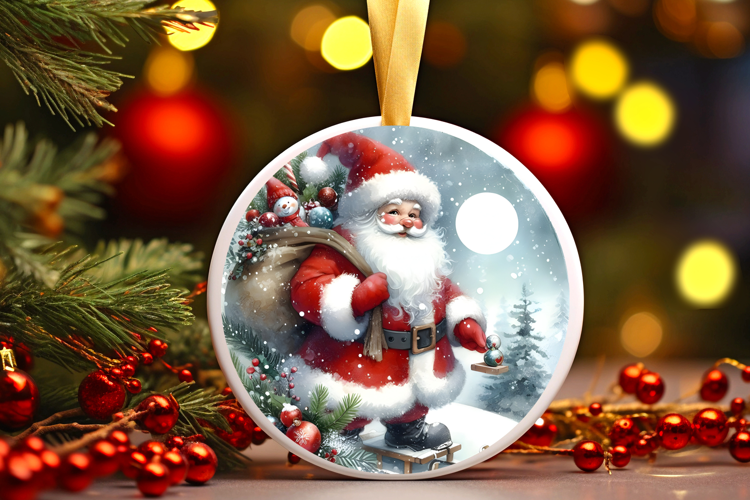 Round Christmass Ornament Sublimation|Clipart
