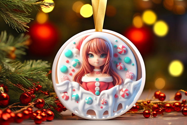 Round Christmass Ornament Sublimation|Clipart