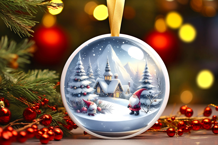 Round Christmass Ornament Sublimation|Clipart