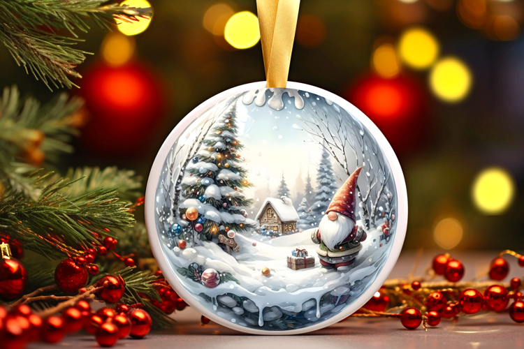 Round Christmass Ornament Sublimation|Clipart