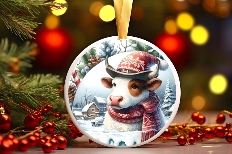 Round Christmass Ornament Sublimation|Clipart