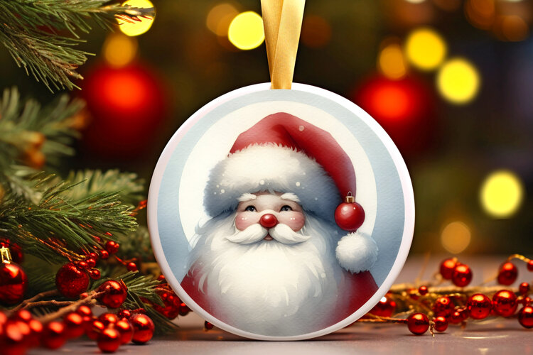 Round Christmass Ornament Sublimation|Clipart example image 1
