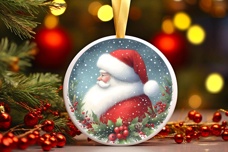 Round Christmass Ornament Sublimation|Clipart example image 1