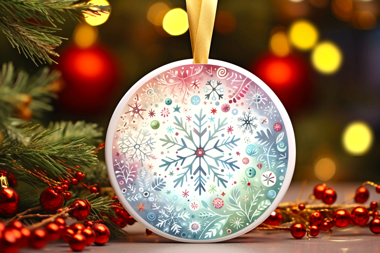 Round Christmass Ornament Sublimation|Clipart