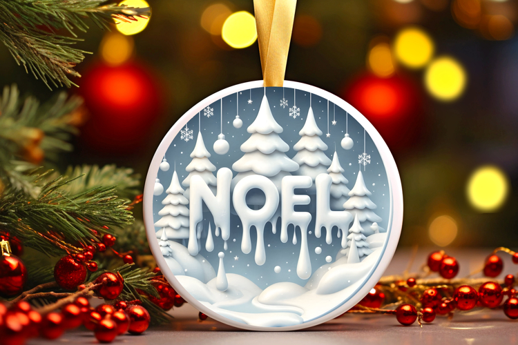 Round Christmass Ornament Sublimation|Clipart