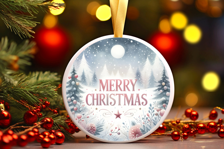 Round Christmass Ornament Sublimation|Clipart