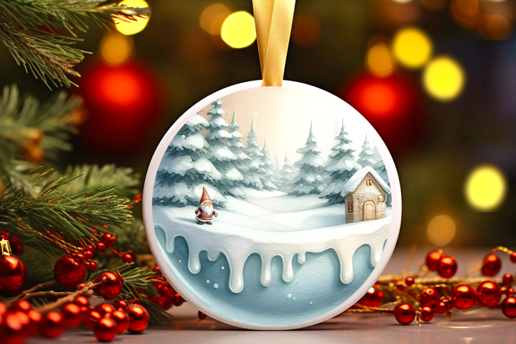 Round Christmass Ornament Sublimation|Clipart