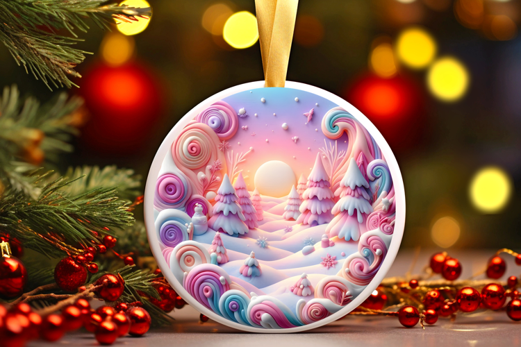 Round Christmass Ornament Sublimation|Clipart