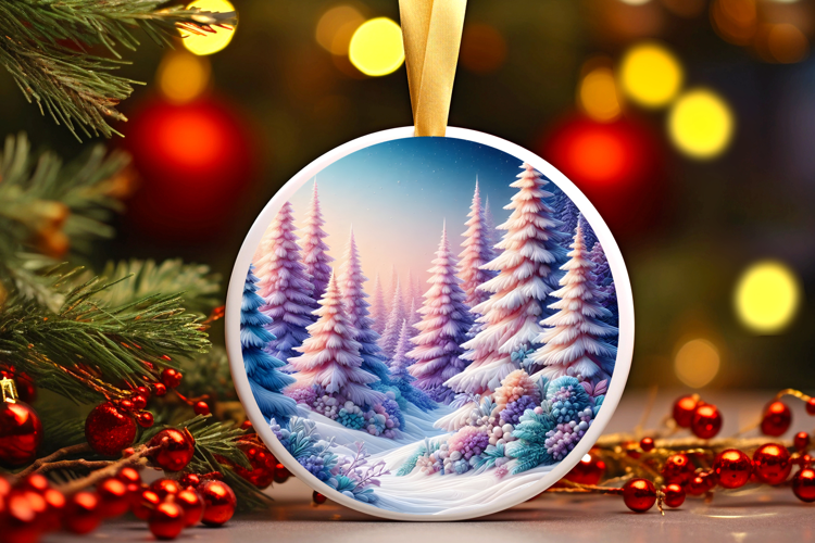 Round Christmass Ornament Sublimation|Clipart