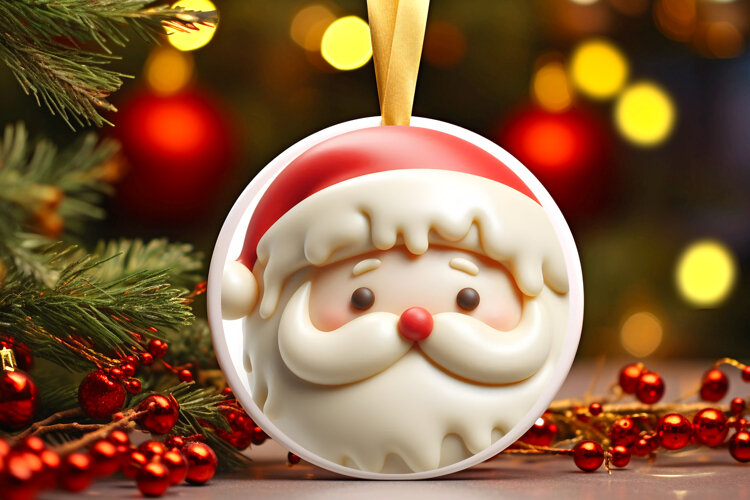 Round Christmass Ornament Sublimation|Clipart example image 1