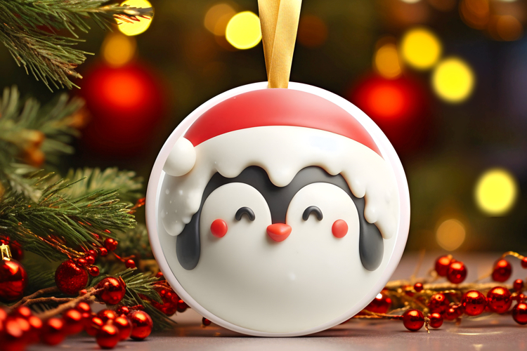 Round Christmass Ornament Sublimation|Clipart