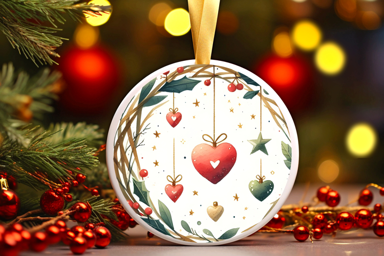 Round Christmass Ornament Sublimation|Clipart