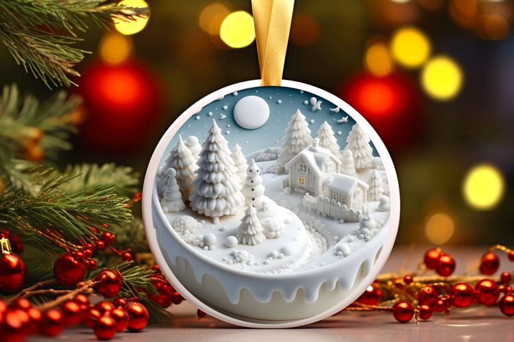 Round Christmass Ornament Sublimation|Clipart