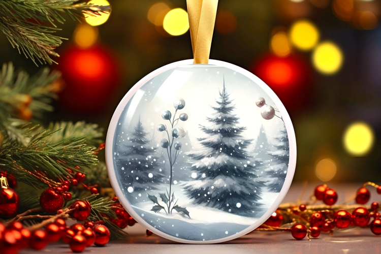 Round Christmass Ornament Sublimation|Clipart
