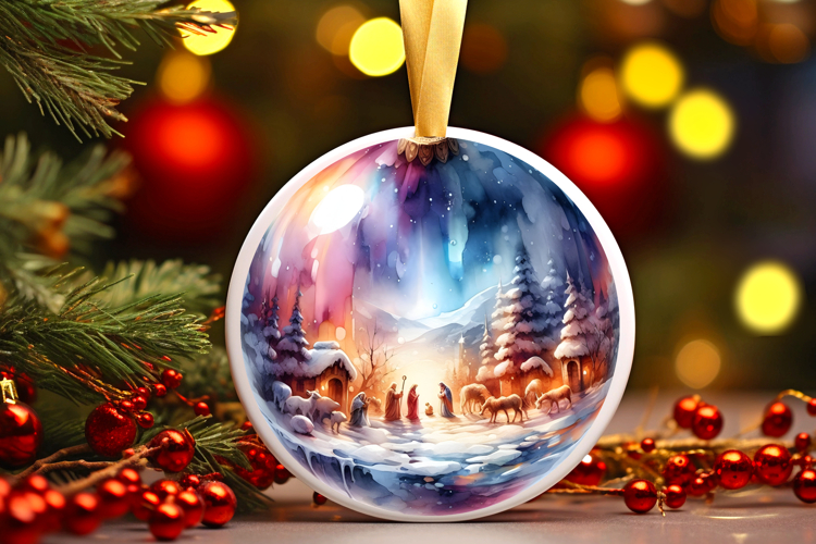 Round Christmass Ornament Sublimation|Clipart