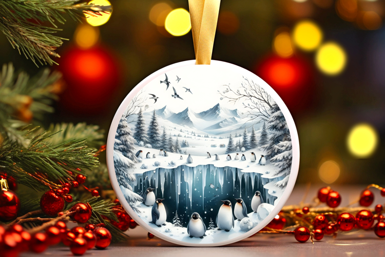 Round Christmass Ornament Sublimation|Clipart