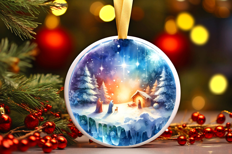 Round Christmass Ornament Sublimation|Clipart
