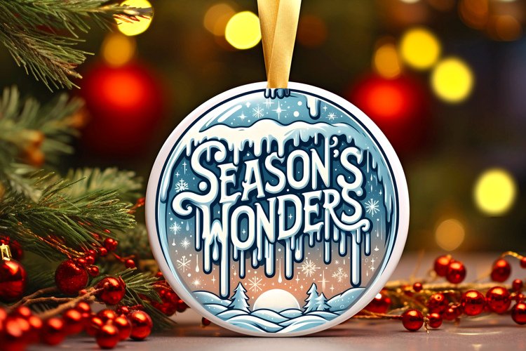 Round Christmass Ornament Sublimation|Clipart