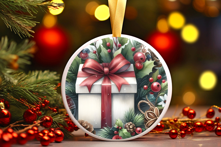 Round Christmass Ornament Sublimation|Clipart