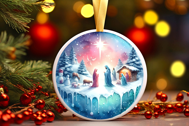 Round Christmass Ornament Sublimation|Clipart