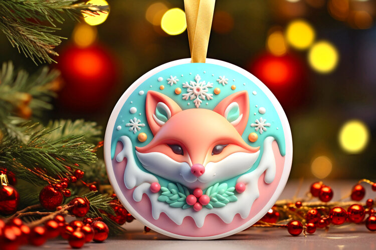 Round Christmass Ornament Sublimation|Clipart example image 1