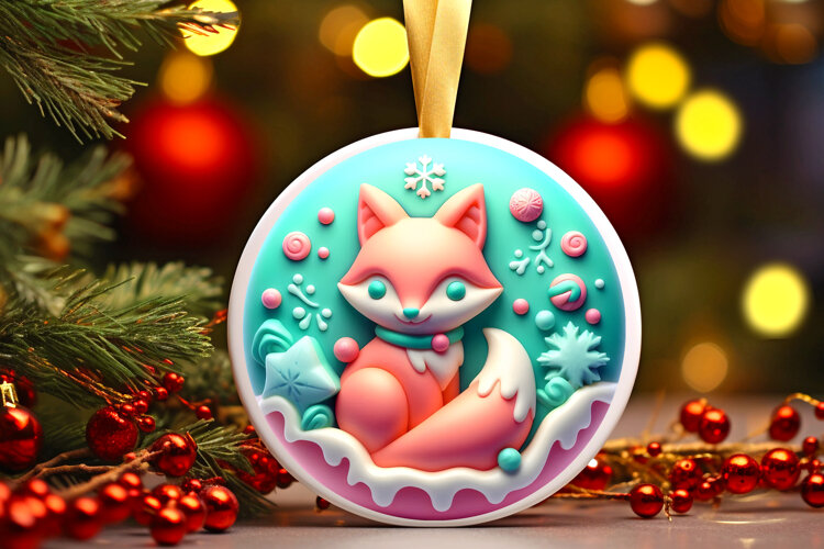 Round Christmass Ornament Sublimation|Clipart example image 1