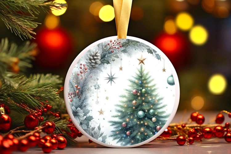 Round Christmass Ornament Sublimation|Clipart