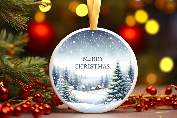 Round Christmass Ornament Sublimation|Clipart