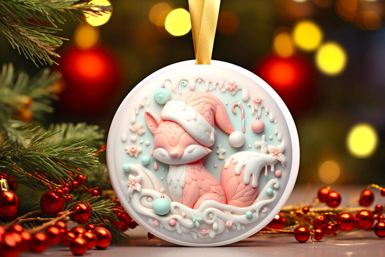 Round Christmass Ornament Sublimation|Clipart example image 1