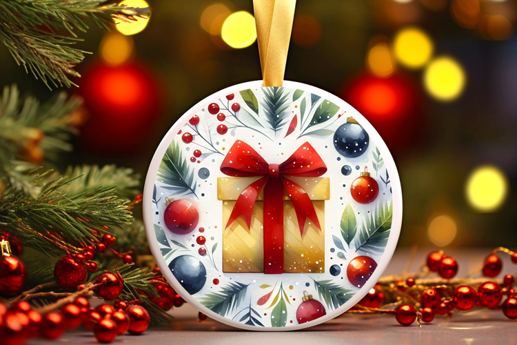 Round Christmass Ornament Sublimation|Clipart