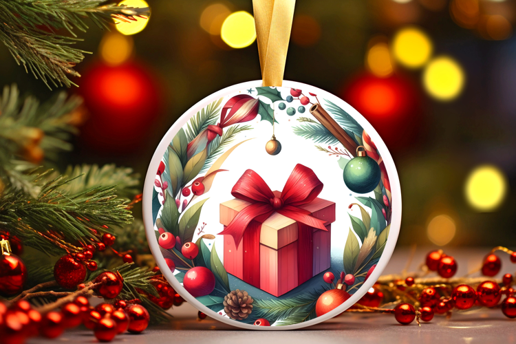 Round Christmass Ornament Sublimation|Clipart