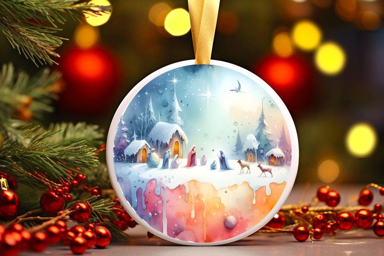 Round Christmass Ornament Sublimation|Clipart