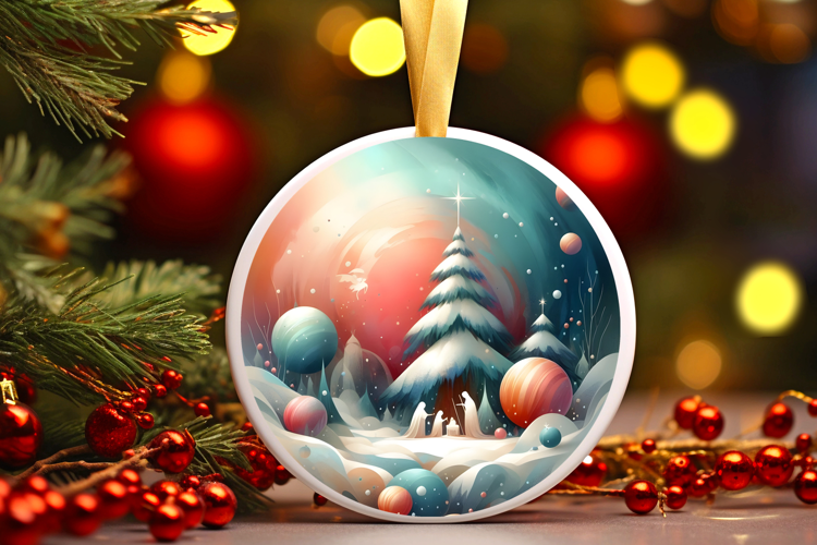 Round Christmass Ornament Sublimation|Clipart