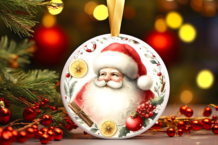 Round Christmass Ornament Sublimation|Clipart