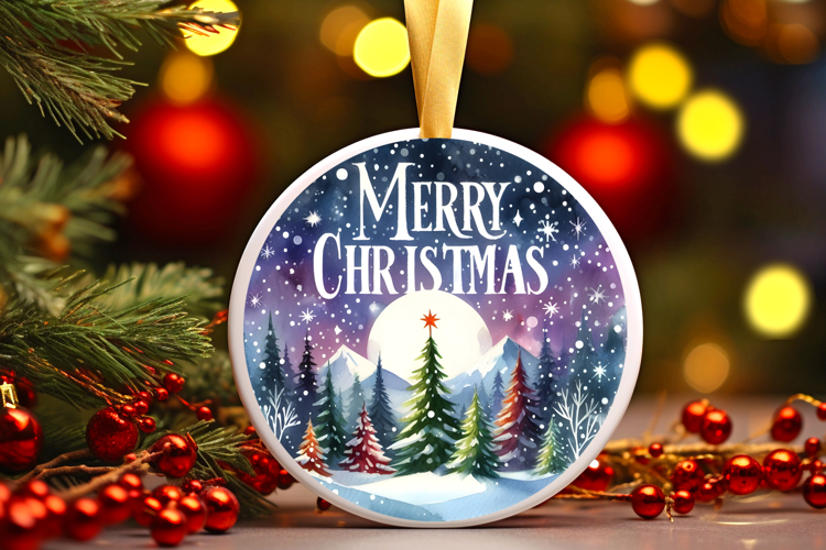 Round Christmass Ornament Sublimation|Clipart