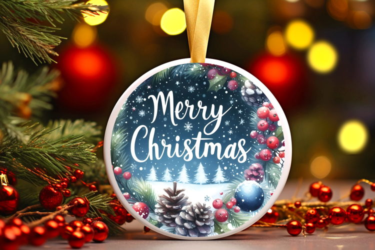 Round Christmass Ornament Sublimation|Clipart