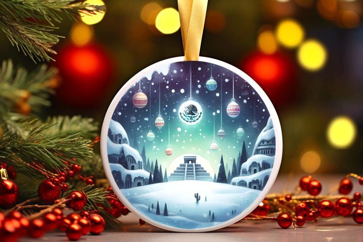 Round Christmass Ornament Sublimation|Clipart