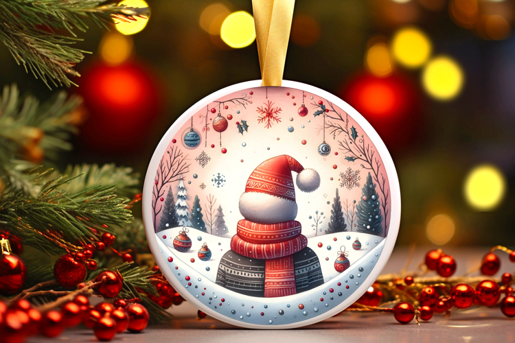 Round Christmass Ornament Sublimation|Clipart