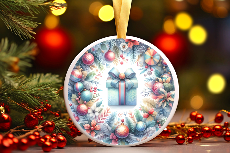 Round Christmass Ornament Sublimation|Clipart