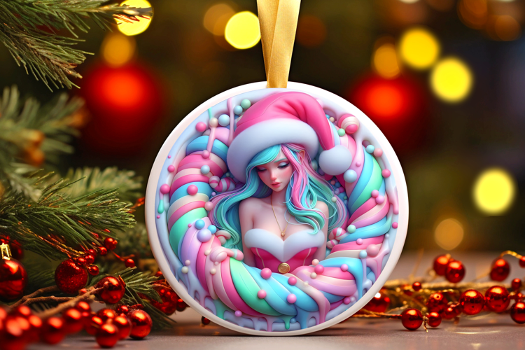 Round Christmass Ornament Sublimation|Clipart