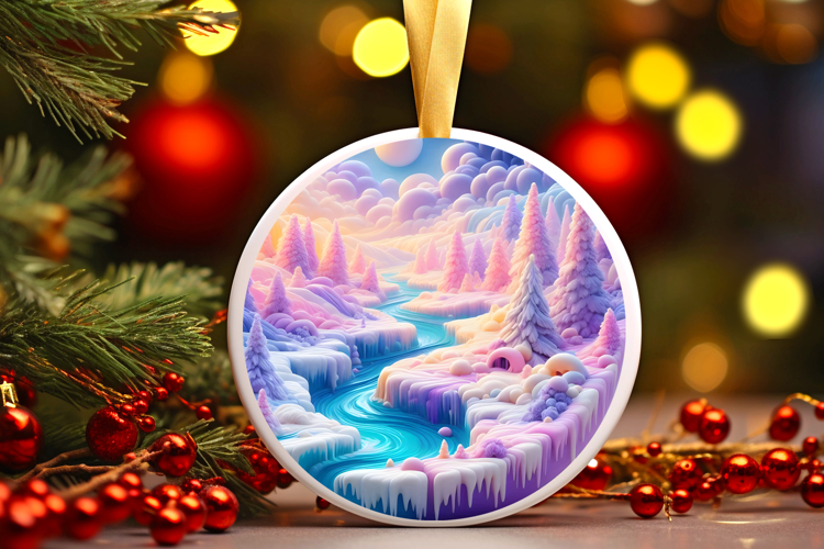 Round Christmass Ornament Sublimation|Clipart