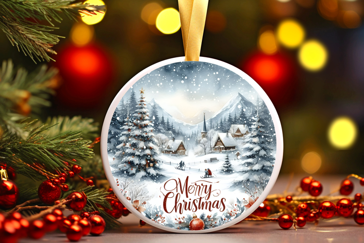 Round Christmass Ornament Sublimation|Clipart