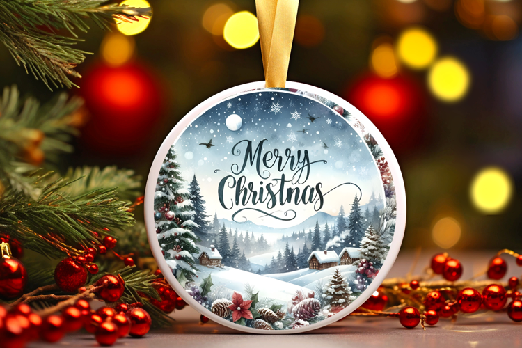 Round Christmass Ornament Sublimation|Clipart