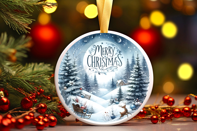 Round Christmass Ornament Sublimation|Clipart