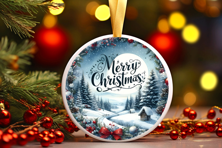 Round Christmass Ornament Sublimation|Clipart
