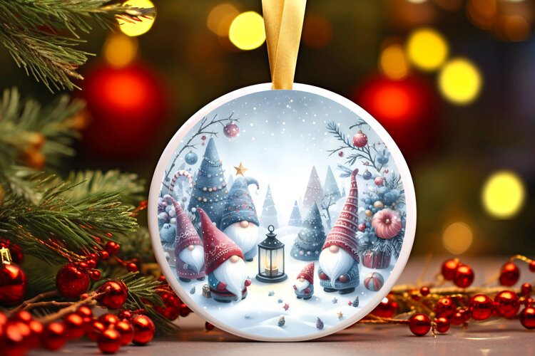 Round Christmass Ornament Sublimation|Clipart example image 1