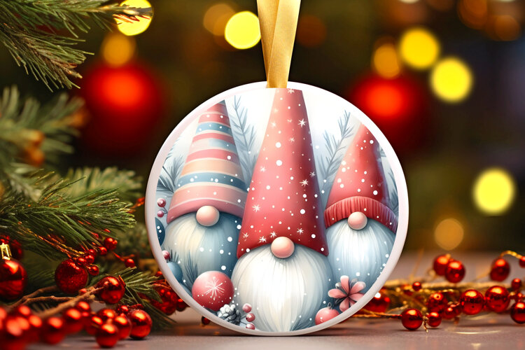 Round Christmass Ornament Sublimation|Clipart example image 1