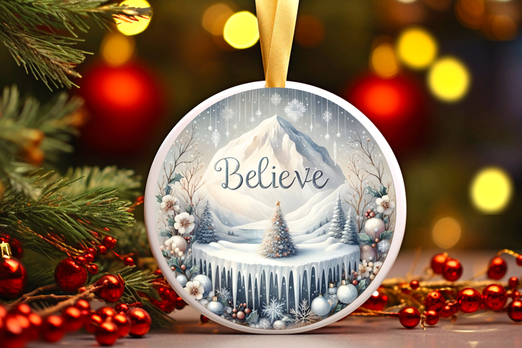 Round Christmass Ornament Sublimation|Clipart